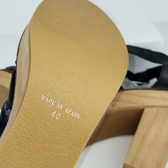 Free People Mix It Up Black Leather Platform Clog Heels EU40 - Picture 9 of 12